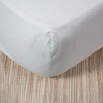White 400 Thread Count Satin Fitted Sheet - Double Extra Length