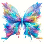 Vibrant Butterfly Heat Transfer Vinyl Decal - Multicolor Diy Iron-on Patch For T-shirts Jeans Masks Backpacks & Apparel Accessor