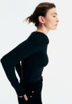 Long-sleeved Jersey Top - Black