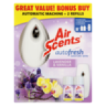 Air Scents Autofresh Automatic Air Freshener Dispenser & Two Lavender & Vanilla Scented Refills 2 X 250ML