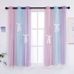 Yancorp Curtains For Girls Bedroom Kids Room Curtain 42 Inches Length Girls For Bedroom Playroom Nursery Room Decor 1 Panel Pink