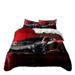 Lamborghini Black & Red NR.63 3D Printed Double Bed Duvet Cover Set