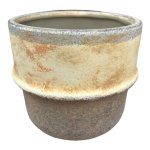 Ceramic Pot 12CM - Rustic Beige Colours.