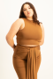 Hazel High Neck Crop Top - Toffee - XL