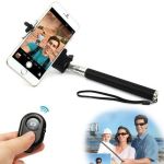 Bluetooth Selfie Remote Shutter + Extendable Handheld Monopod For Iphone Android