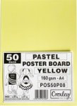 A4 Pastel Poster Board - Yellow 160 GSM 50 Sheets