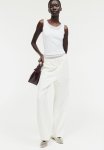 Linen-blend Pull-on Trousers - White