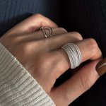Multi-line Niche Design Finger Ring Opening Adjustable All-match Ring 1 PC
