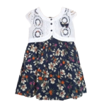 Girls Floral Dress With Short Sleeve Anglaise Jacket