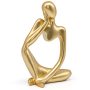 Inheming Gold Thinker Statue Decor Modern Abstract Art Sculpture Thinker Figurines Collectible Accents Decoration For Shelf Bookshelf Office Desktop