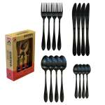 Siena 16PC CUTLERY Set Stainless Steel Matte Black Finish
