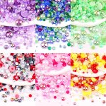 Sncrystal 500PCS Mixed Acrylic Rhinestones And Half Round Pearls Set 2MM-10MM Assorted Ab Colors Flatback Non-hotfix Crystal Gem