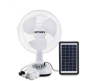 12" Rechargeable Fan With Dc Bulbs+ Solar Panel A+ 100 Mm 3 Blade Table Fan Na Pack Of 1