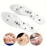 1PAIR Magnetic Silicone Massage Insoles Comfortable Soft Sweat Absorption Lightweight Insoles For Foot Protection
