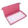 Pink 6-GRID Sunglasses Case With Flocking Lining & Snap Closure For Display