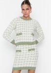 Tweed Look Skirt - Mint
