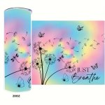 Sky Blue Dandelion & Butterfly Uv Dtf Sticker - Waterproof Scratch-resistant Vinyl Wrap For 20OZ Tumblers Glass Cups & Diy Craft