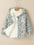 Girls Thick Fleece Warm Colorful Plaid Zipper Hooded Jacket Coat Kids Clothing For Winter Fall Gift Idea