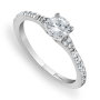 Sterling Silver Cubic Zirconia Trilogy Womens Promise Ring