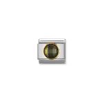 Composable Classic Link In Gold With Green And Round Zirconia