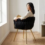 Braided Velvet Plush Fabric Dining Chair