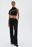 Cropped Strappy Top - Black