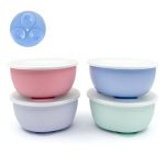Elk And Friends Stainless Steel Bowls With Silicone Sleeve For Babies & Toddlers Lids Included Stay Put Suction Cereal & Snack B