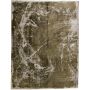 280 X 214 Cm - Hand Knotted Ultra Vintage Reload Olive Khaki Wool Rug