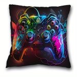 1PC Gamepad Pattern Short Plush Pillow Case 17.7 "X17.7" Game Theme Pillow Case Home Decor Room Decor Bedroom Decor Architectura
