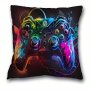 1PC Gamepad Pattern Short Plush Pillow Case 17.7 "X17.7" Game Theme Pillow Case Home Decor Room Decor Bedroom Decor Architectural Collectible Accessories Excluding Pillow Core