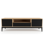 Holly Tv Unit With Steel Doors - White Oak