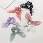 6PCS Cloth Hair Tie Bow Knot Hair Rope Daisy Floral Hair Tie Elegant Hair Acccessory
