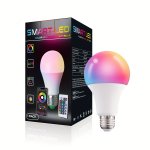 Versatile Smart LED Light Bulb 1 2 4 Pcs E27 A19 Music Sync Dimmable Rgbw With App & 24-KEY Remote Timer - Enhance Your Home And