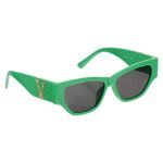 Galpada Retro Cat Eye Sunglasses Women Fashion Spectacles With Emerald Frame And Black Gray Lenses Party Glasses Creative V Lett