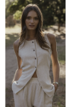 Corfu Waistcoat - Stone - Large