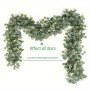 1pc Eucalyptus Garland With Long Willow Leaves Silvery Dollar Boston Fern Greenery Garland White Flowers Eucalyptus Vines Scene Decor Festivals Decor Offices Decor Christmas