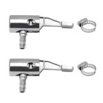 Smilfuy 2PCS 1 4" Lock On All Metal Air Chuck MINI Air Compressor Hose End With Barb Connector Portable Tire Inflator Tire Chuck