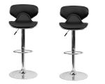 Barstools Kitchen Chair - Set Of 2 - Black Colour