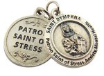 Lumen Mundi Silver Toned Base Patron Of Stress Saint Dymphna Medal Pendant 3 4 Inch