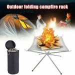 Folding Campfire Stand – Portable Fire Pit Bonfire Stand – Foldable Campfire Grill