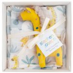 Zoo Muslin Blanket And Stuffed Animal Set By