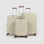 ITravel 3-Piece Malaga Trolley Luggage Set With TSA Locks Ivory