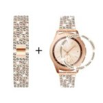 Generic Samsung Galaxy Watch Shiny Steel Strap S/m Rose Gold - With Bezel Ring