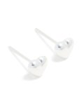 Sterling Silver Chubby Heart Stud Earrings