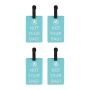 Soft Plastic Luggage Tag Set - Blue - 4 Piece