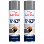 Rockiya 750ML Waterproofing Spray Can Rubber Leak Seal For Cracks 2 Pack – Grey