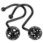 Gracelife 12PCS Hollow Ball Shower Curtain Hooks Luxury Quality Rustproof Stainless Steel Shower Curtain Rings Hooks For Bathroo
