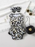 Newborn Infant Baby Girls Leopard Graphic Cami Onesie For Toddler Summer Clothes