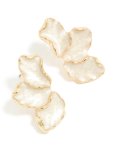 Goldair Gold Plated White Enamel Half Flower Earrings
