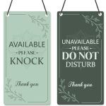Shejdgart Do Not Disturb Door Hanger Sign - Available Please Green Knock Sign For Door Double Sided Reversible Pvc Hanger Plaque